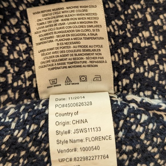 Jessica Simpson Florence Knit Midi Sweater Dress in Navy Blue & White - Picture 8 of 12